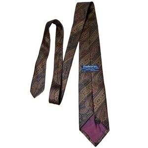 VINTAGE BURBERRYS OF LONDON MENS JOHN COMFORT 100% SILK NECK TIE